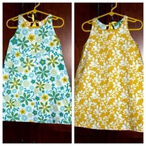 **ON SALE** Blue Daisy/Yellow Floral Reversible Dress