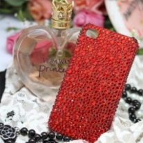 Bling Crystal Sparkle All Red Rhinestones iPhone 4/4S Case (#683)