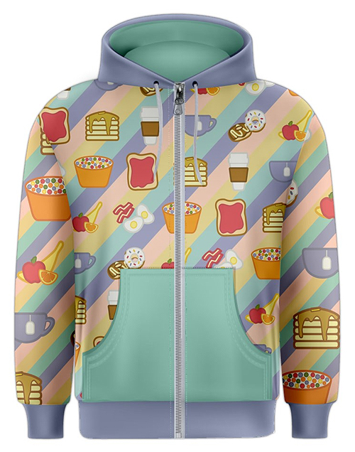 Breakfast Foods Zipup Hoodie · Monostache · Online Store Powered by