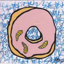 Strawberry Frosted Donut - original art painting