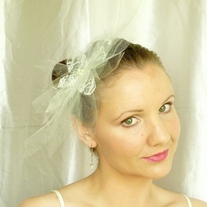 Ivory Tulle Bridal Veil Fascinator  - Thumbnail 2