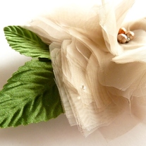 Lovely Flower Taupe Organza Headpiece  - Thumbnail 4