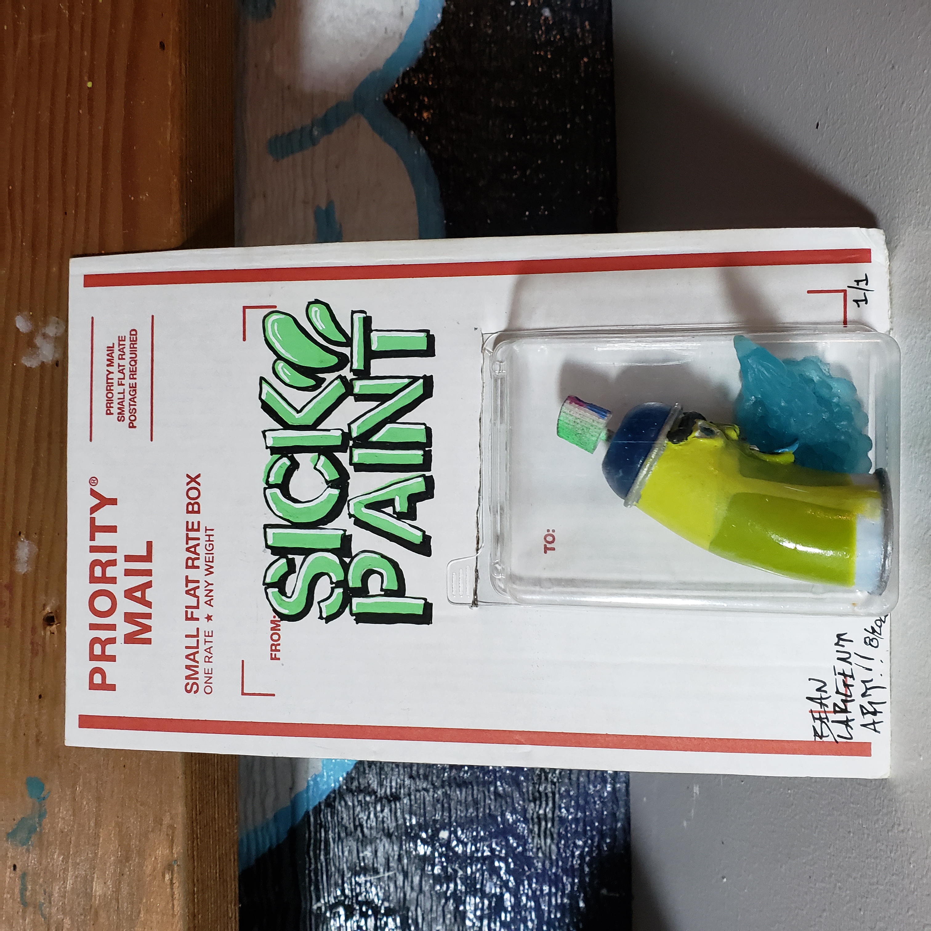 Green Blue Sick Paint Custom Resin Coloring LE 1 · Bean Largent Art