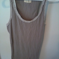 Hollister Tan Lace Edge Tank Top (S)