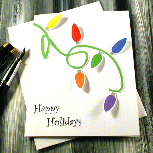 Happy Holidays Greeting Card - String Of Lights - Blank ? Greeting Cards by Twisted Oaks ...
