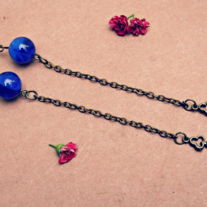 estella. long dangle key charm earrings