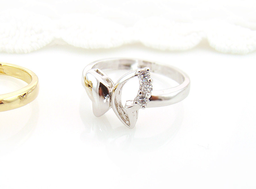 Womens Teens butterfly Ring Gold Silver Plated Crystal Jewelry gift ... Womens Teens butterfly Ring Gold Silver Plated Crystal Jewelry gift ...