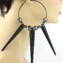Spike & Crystal Hoop Earrings 