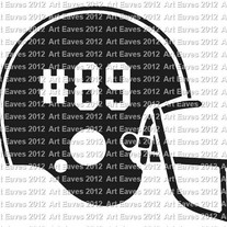 Personalized Football Helmet Customized With Your Favorite Players Number