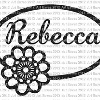 Name Oval with Flower
