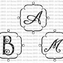 Delicate Framed Monogram Vinyl Decal
