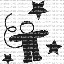 Outer Space Vinyl Decal Set includes Astronaut, Spaceship, Stars, Moon and Planet 12 Pieces