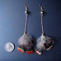 Real feather earrings.