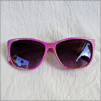 Pink Gold Striped Sunglasses