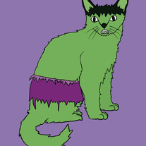 Hulk cat, 5x7 print
