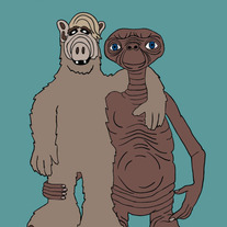 Alf and ET best friends, 5x7 print