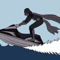 Darth Vader riding a jet ski, 5x7 print