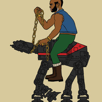Mr. T riding an imperial walker, 5x7 print