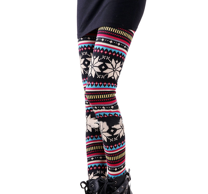 Vintage Folk Style Plus Thick Snow Velvet Leggings on Storenvy