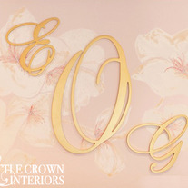 All Cursive Wood Wall Monogram - Metallic Gold Finish