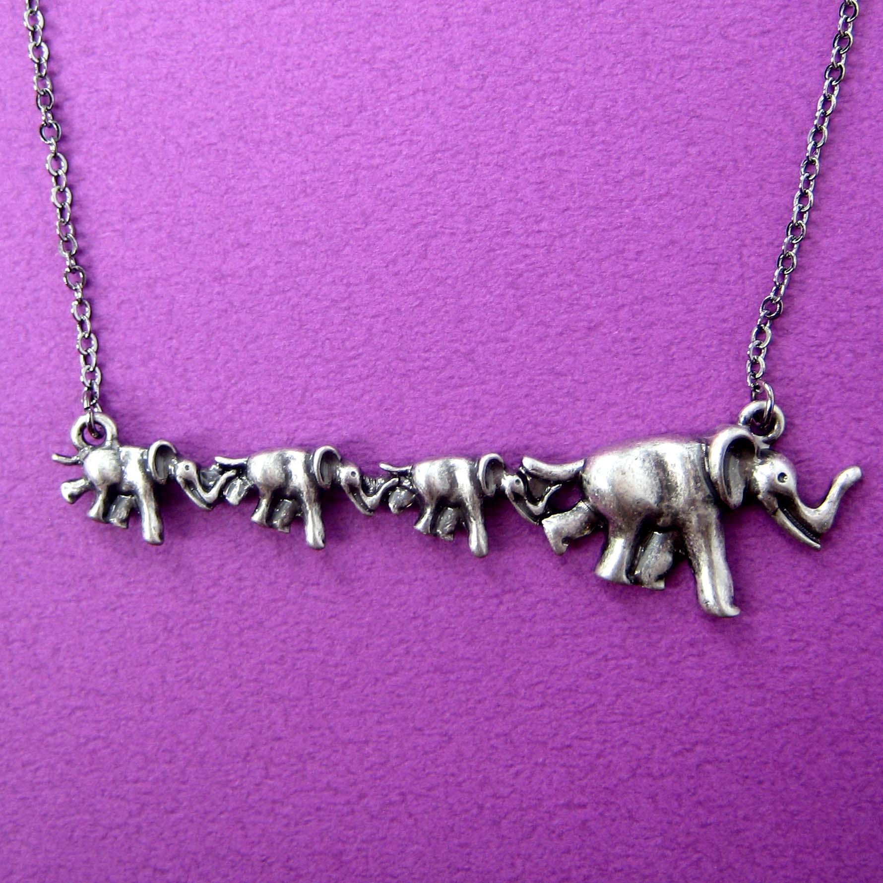 Elephant Animal Charm Necklace in Silver · DOTOLY Animal Jewelry · The