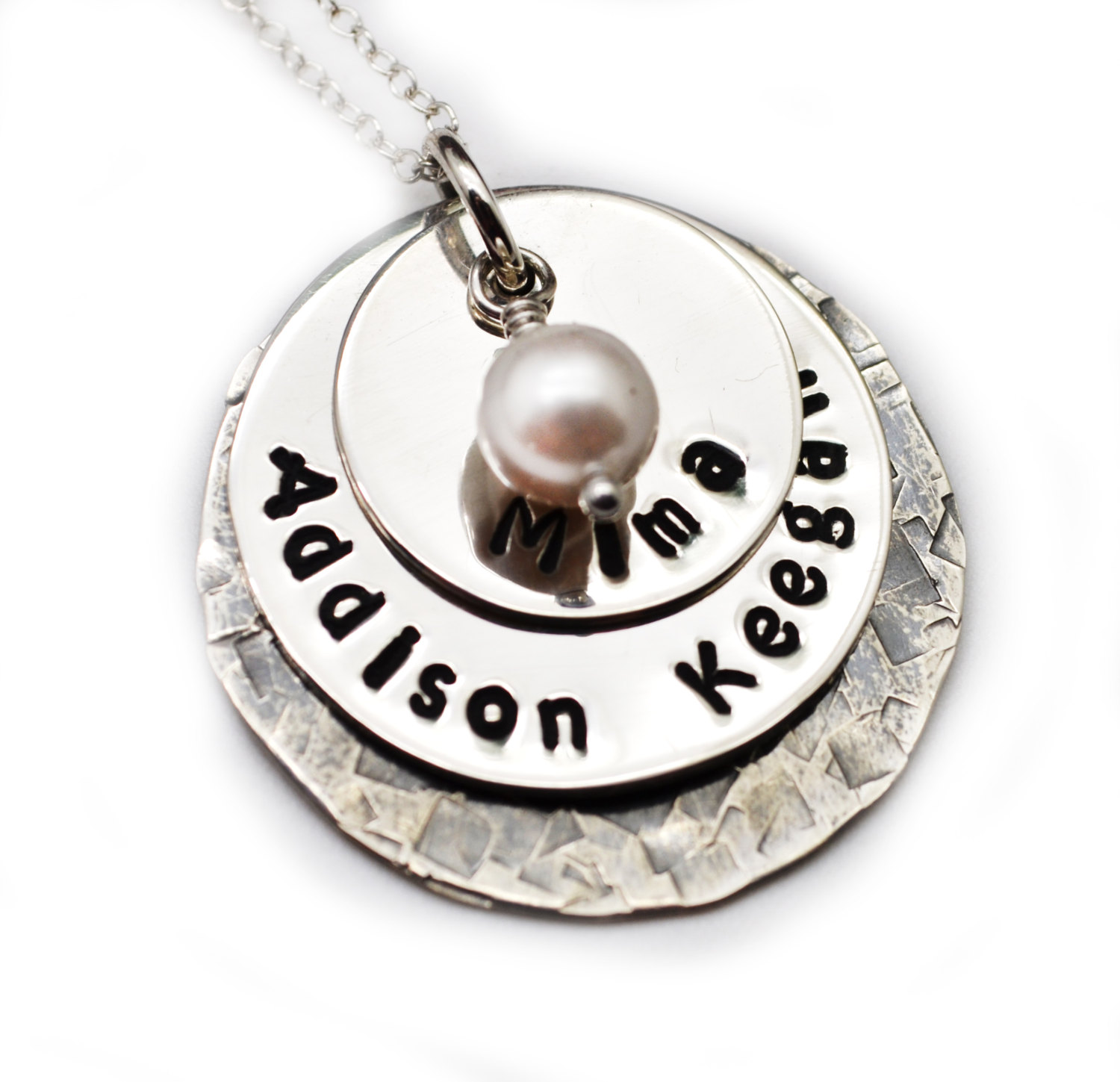 hand stamped mommy necklace personalized jewelry gift for mom