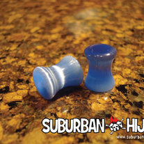 Light Blue Glass Saddle Plug