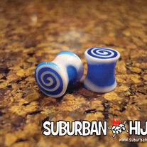 Blue Vortex Swirl Saddle Plug