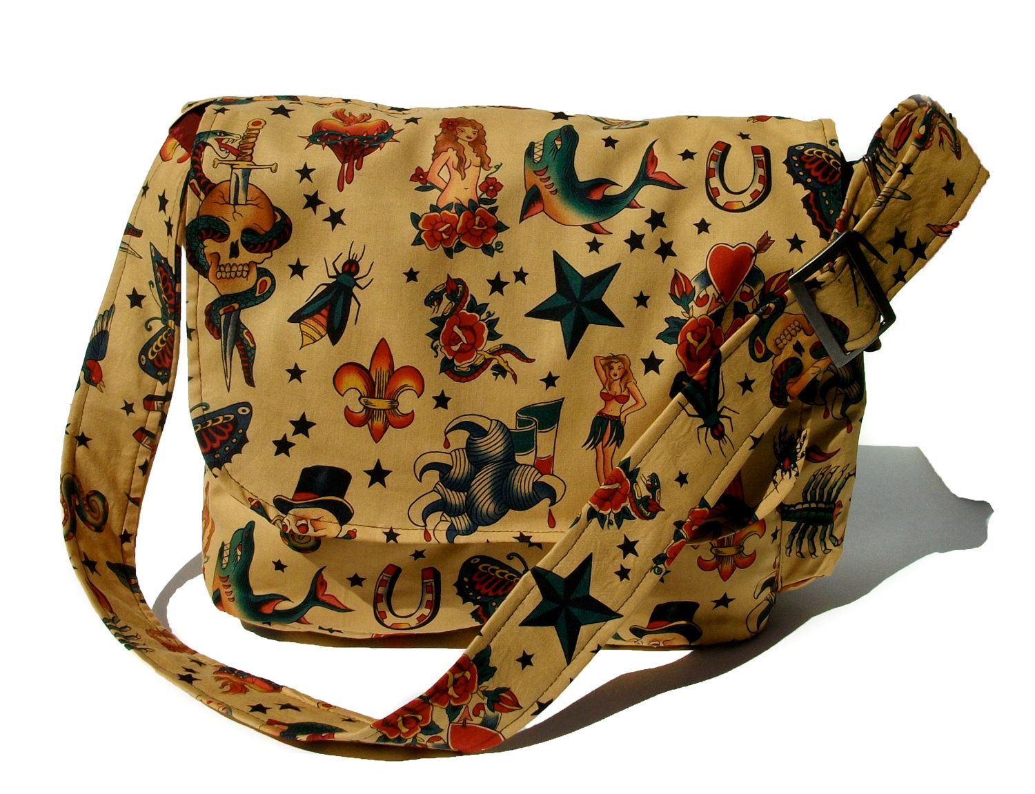 Tattoo Art Messenger Bag / Macbook Bag · VINTAGE GALERIA · Online Store