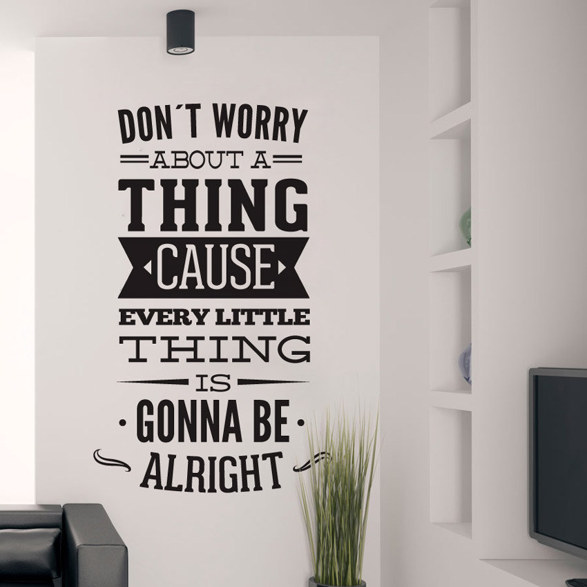 Dont Worry About A Thing Bob Marley Song Lyrics Quote Sticker Sold By Moonwallstickers Com On Storenvy