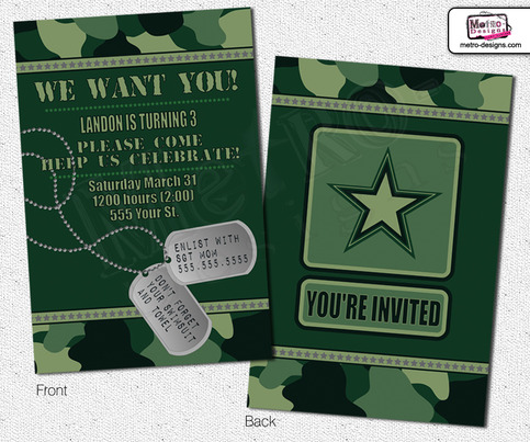 Army Invitation Print Templates At Home