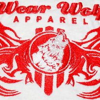 Tattered Prototype Embroidered White [Red]