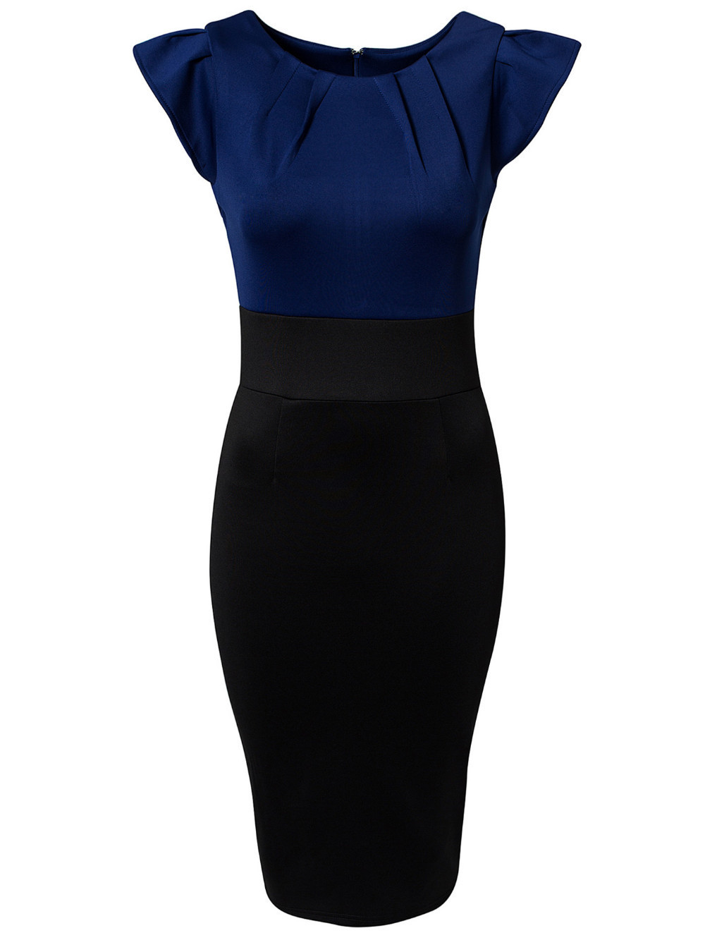 blue and black bodycon dress