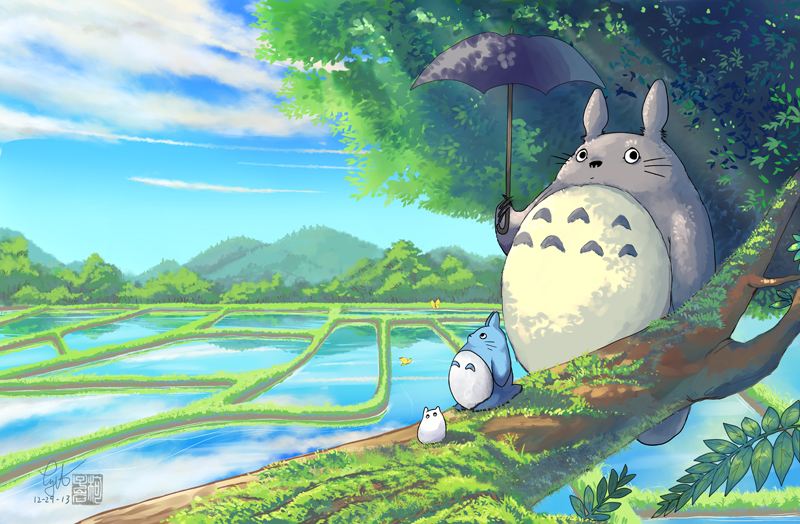 totoro print spring rice field complexwish s shop online store