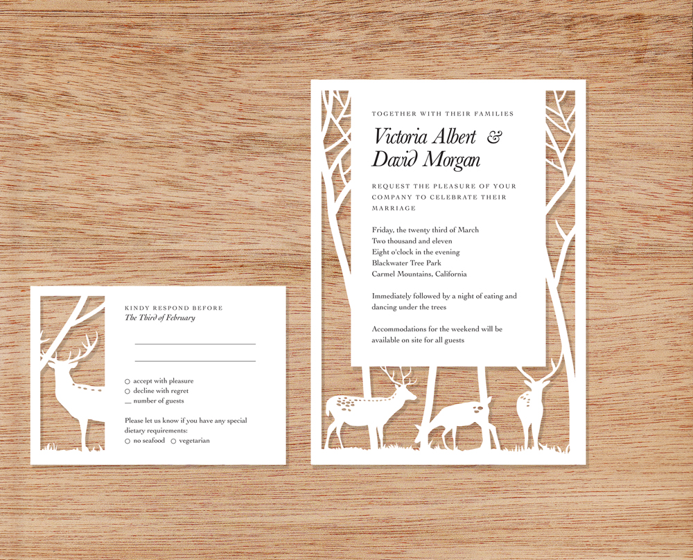 paper pretties} woodsy invitations