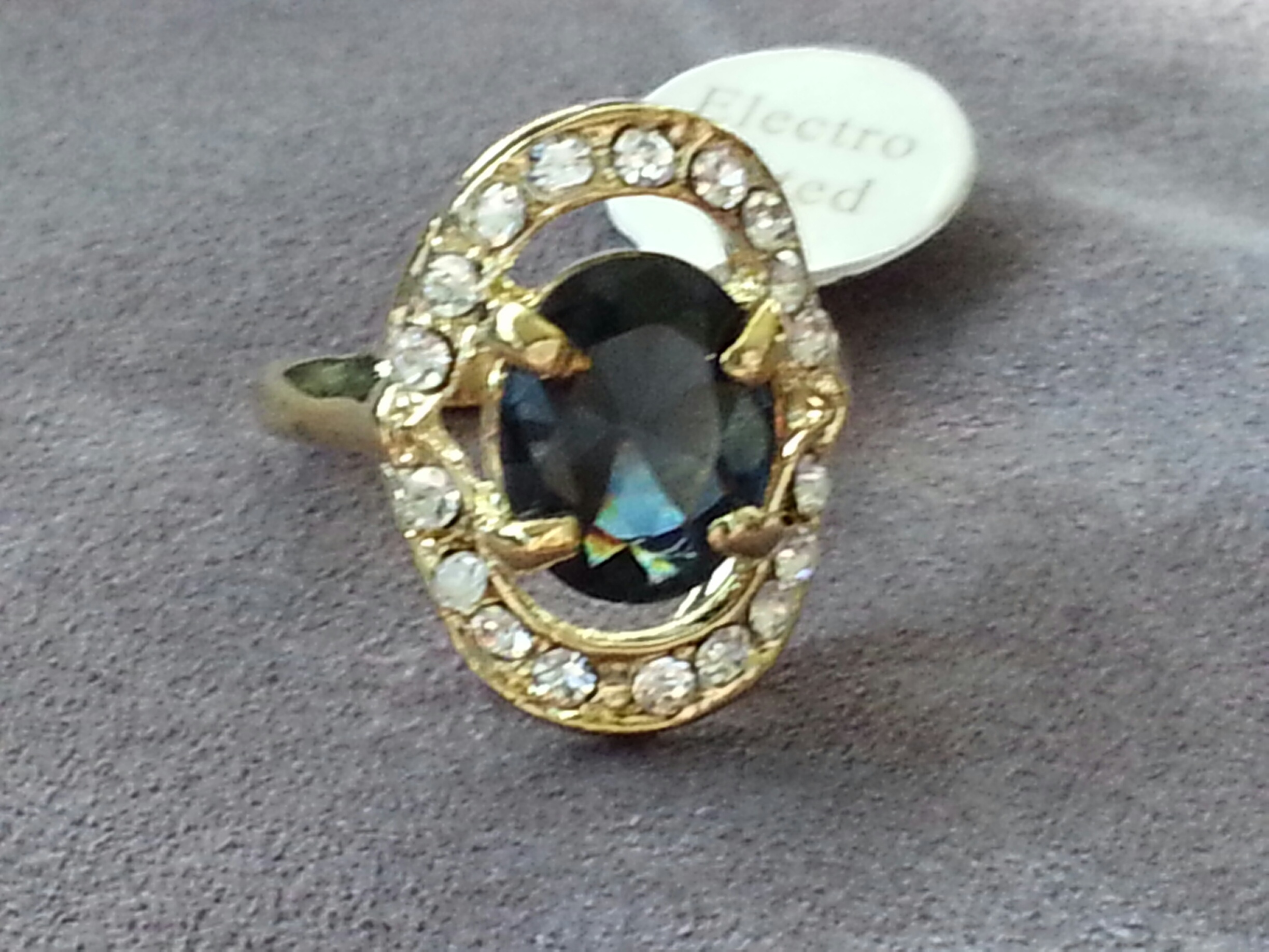 Blue CZ Gold Cocktail Ring · Dollar Jewelry · 1 Dollar