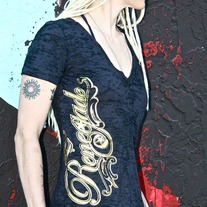 Short sleeve burnout cotton, Gold foil-dark grey