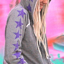 Cross star hoodie, purple stars