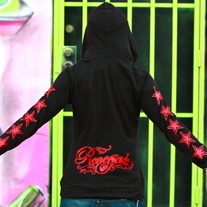 LOVE AND PASSION thin thermal hoodie, Red foil