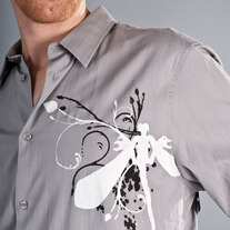 Dragonfly on Gray - Men's LS Dress Shirt