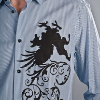 Gryphon Black on Blue Pinstripe LS Dress shirt
