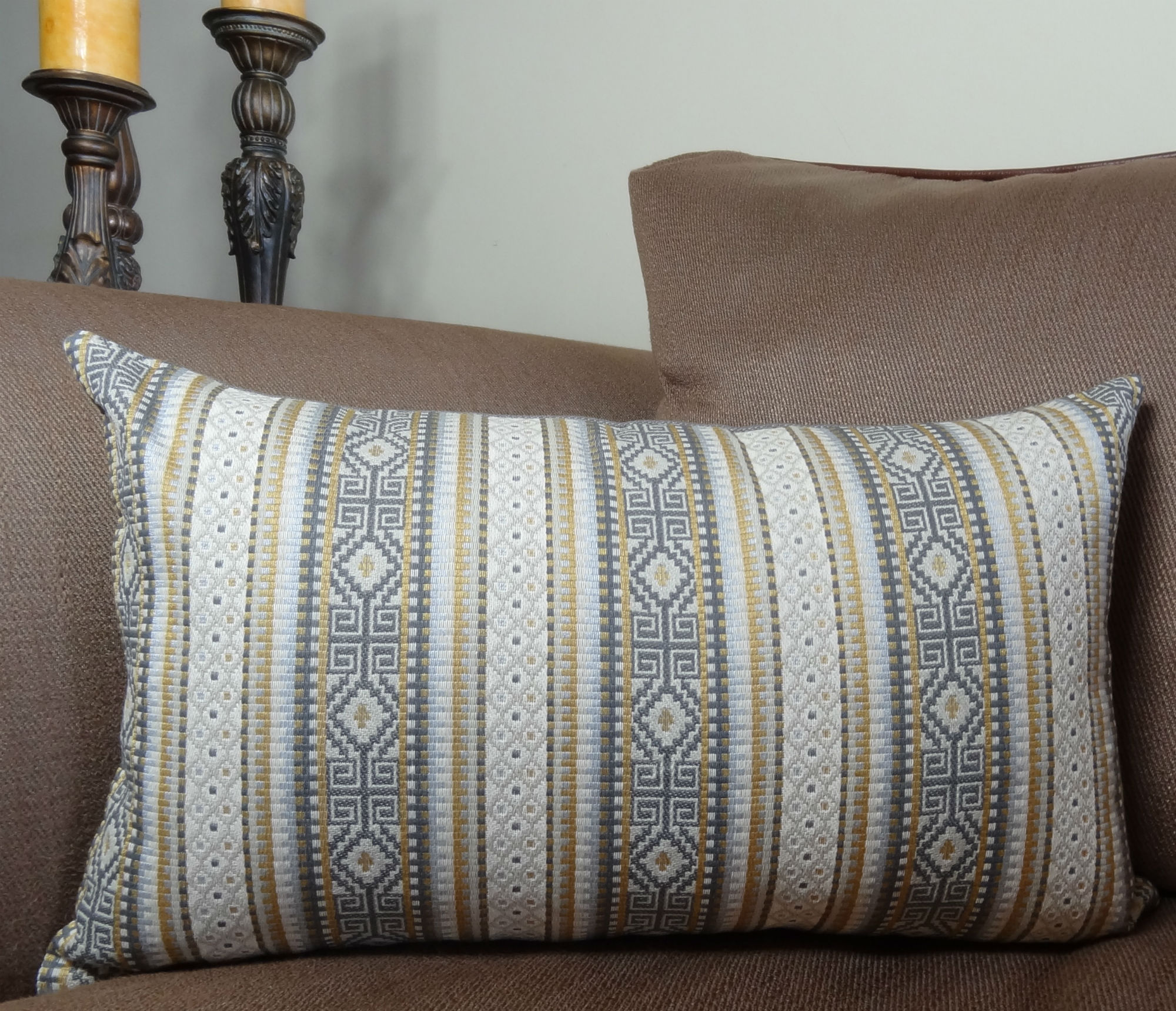 12 X 20 Decorative Modern Throw Pillow Stripe Greek Key