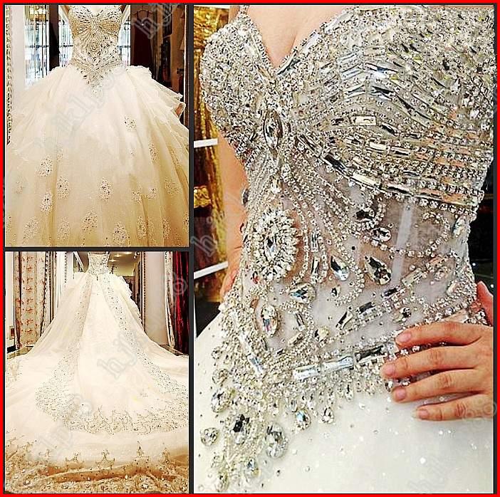 YZ Luxury Crystal Bright Sexy Beautiful Dream Wedding Dress on Storenvy