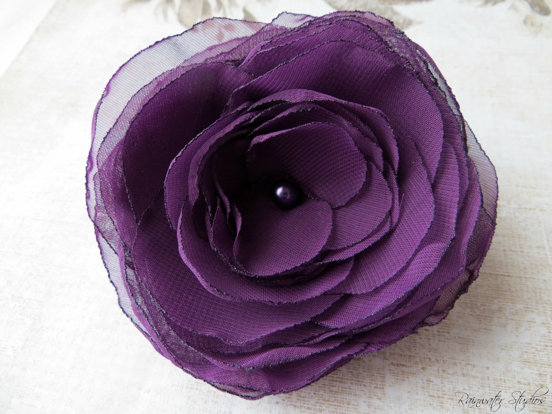Purple Wedding Hair Flower Dark Purple Amethyst Gothic Bridal