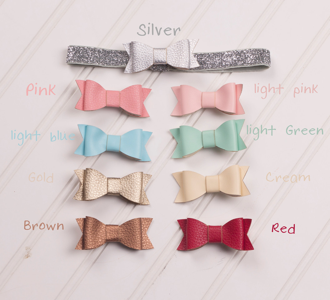 leather baby bows