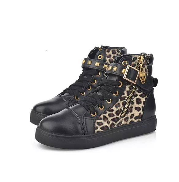 leopard high top shoes