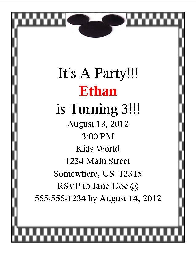 mickey mouse birthday invitation 4 from southern desktop publishing mickey mouse email invitations