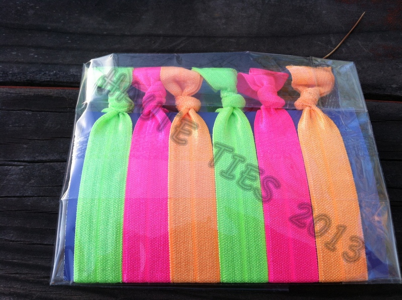 Haute Ties 6 Neon No Tug No Metal Hair Ties No Tug No Crease