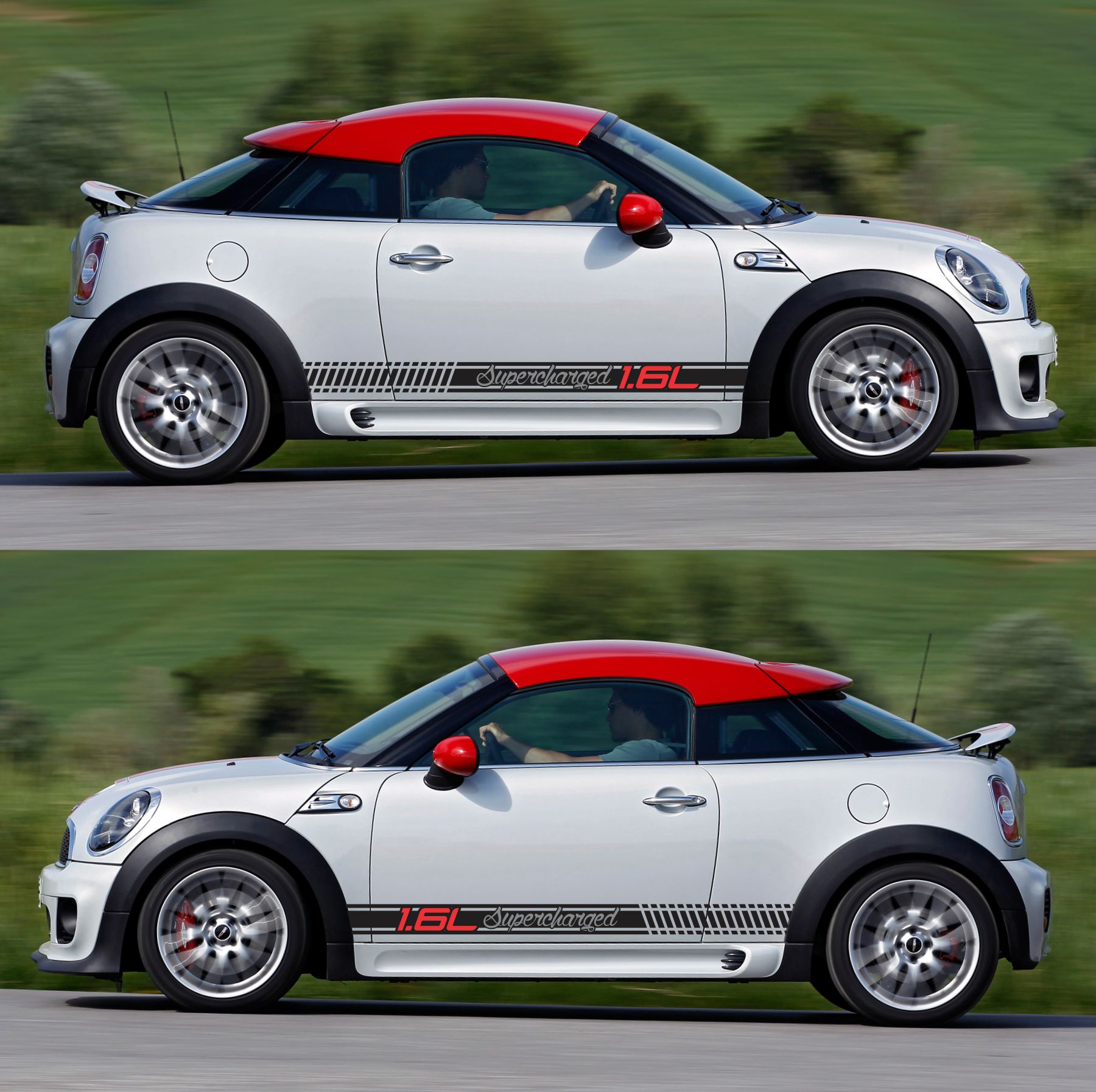 Spk286 Mini Cooper Coupe Roadster R58 R59 Racing Stripes Sticker