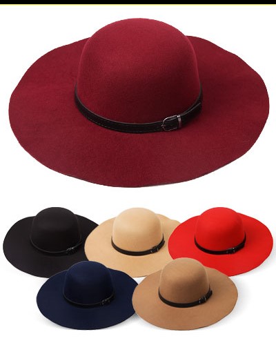 leather buckle hat